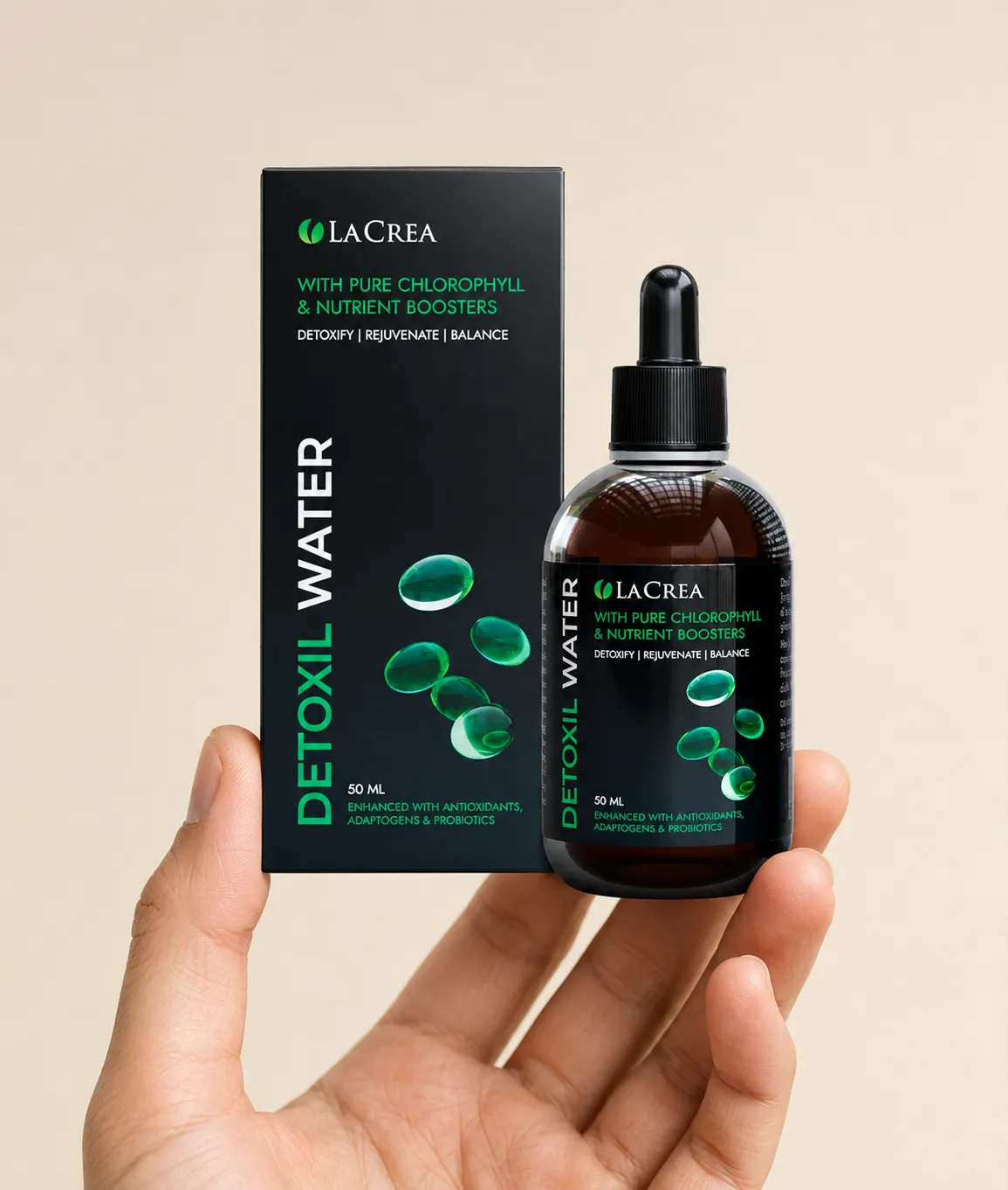 Detoxil water — le produit en main